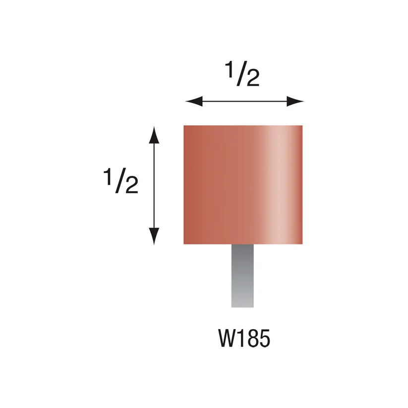 Red Mounted Points, 1/8" Shank - W185, Box of 36