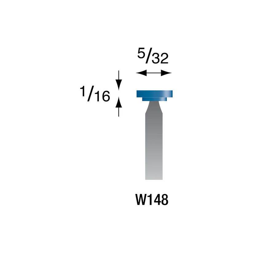 Blue Mounted Points, 1/8" Shank - W148, Box of 12