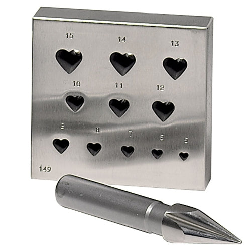 [815-3000] Heart 17° Bezel Block & Punch Set