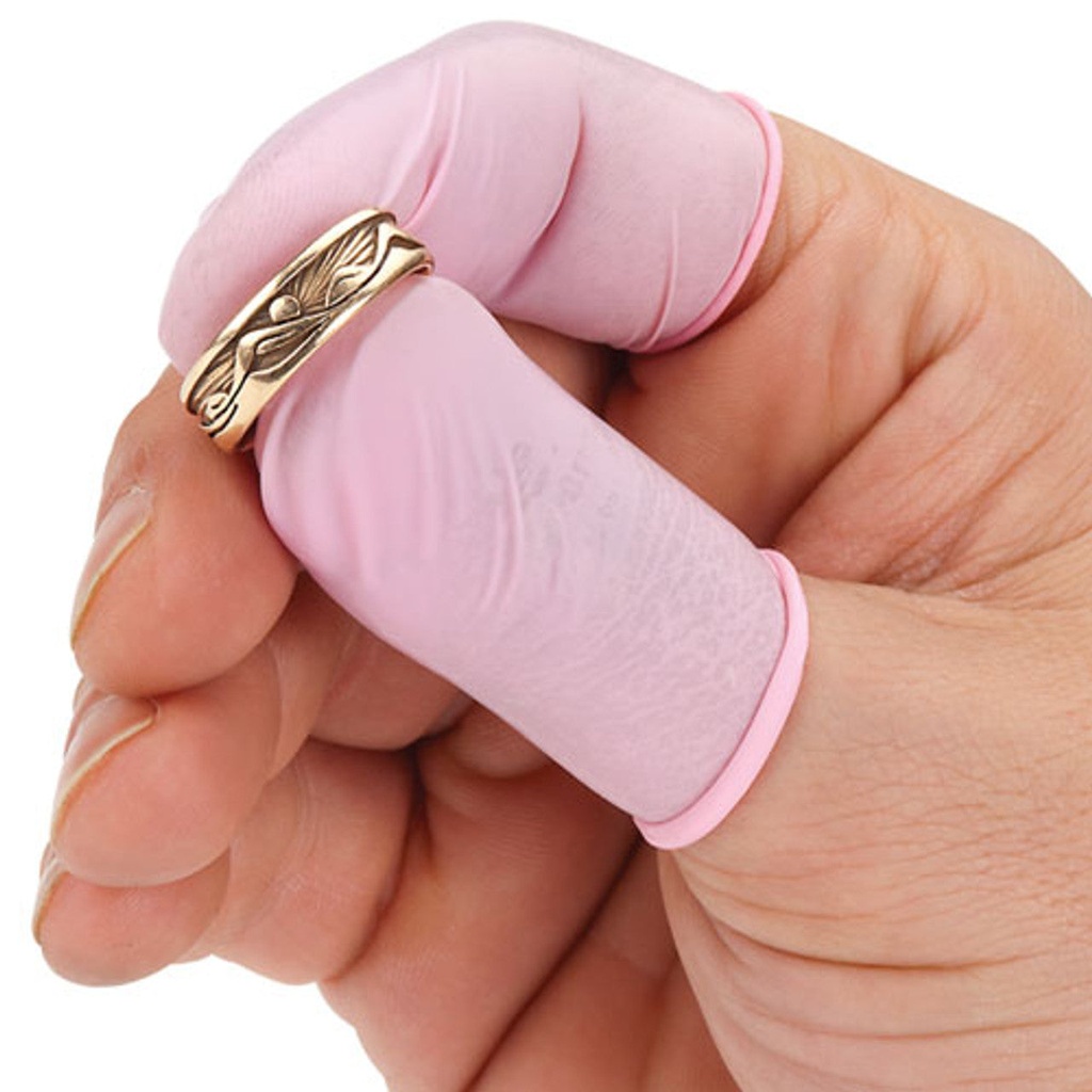 [816-0265] Small Pink Latex Finger Cots (10 Gross Box)