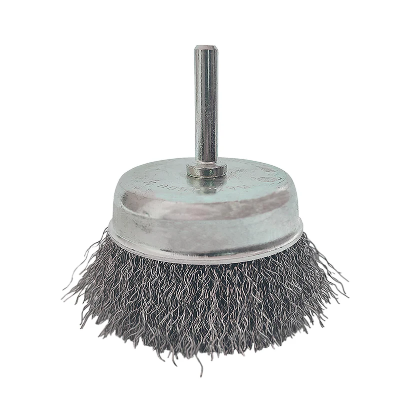 [114-5460] Mounted Cup Brush Carbon Steel Wire ¼” Shank