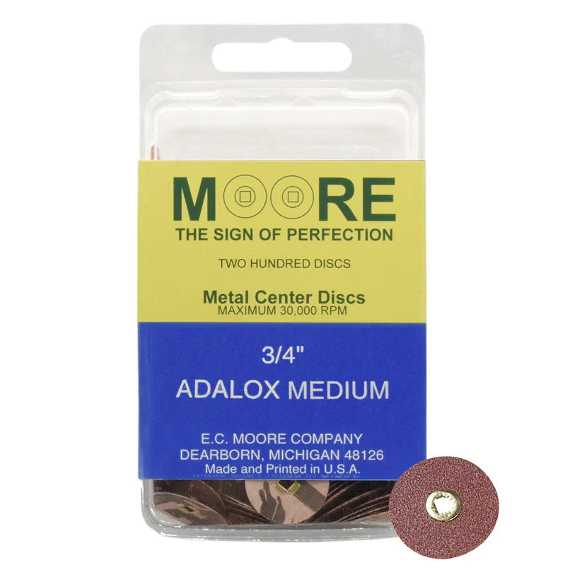 [845-3105] Adalox 3/4" Medium Moore Snap-On Discs (200)