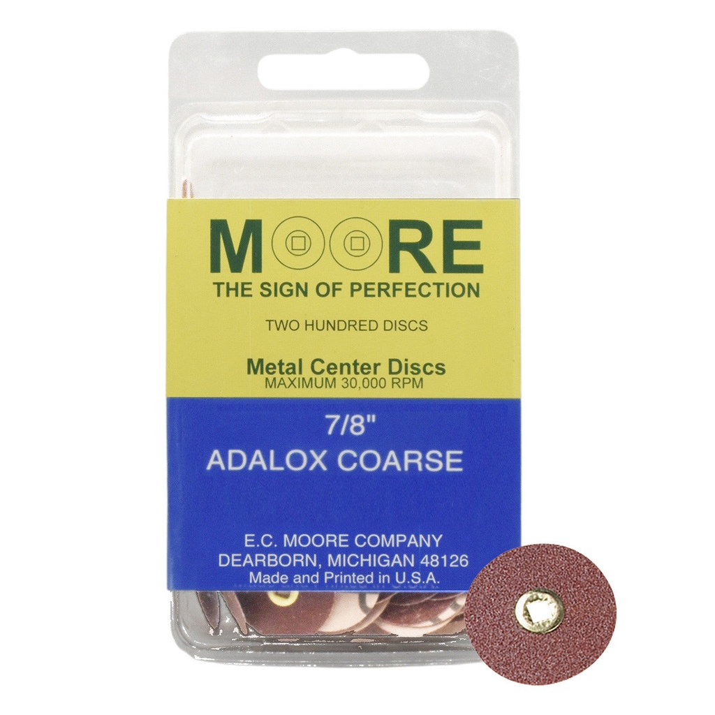 Adalox 7/8" Fine Moore Snap-On Discs (200)