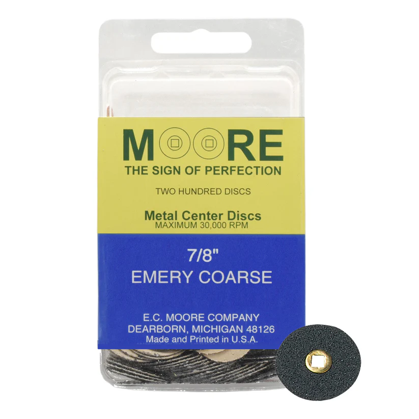 Emery 7/8" Coarse Moore Snap-On Discs (200)