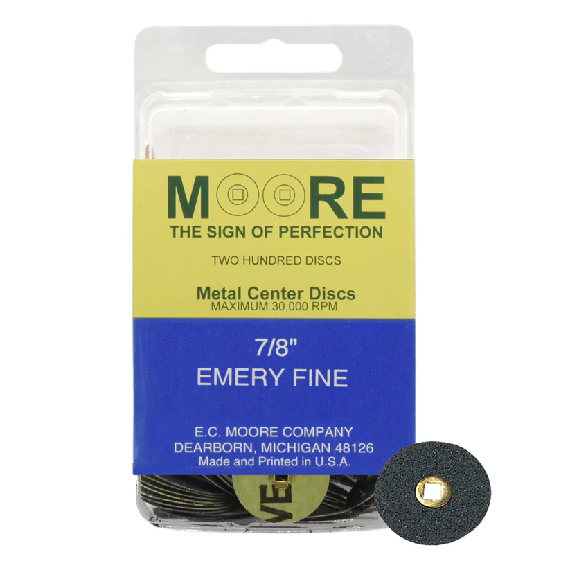 [845-3116] Emery 7/8" Fine Moore Snap-On Discs (200)