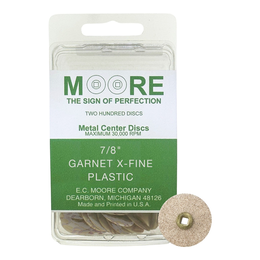 Garnet 7/8" Extra Fine Moore Snap-On Discs (200)
