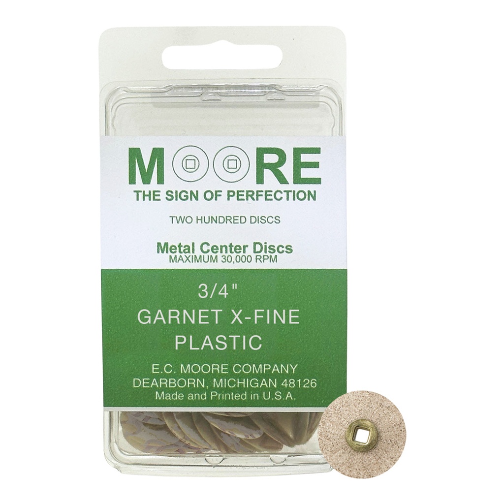 Garnet 3/4" Extra Fine Moore Snap-On Discs (200)
