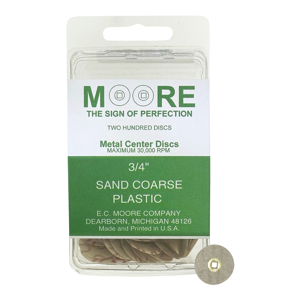 [845-3133] Sand 3/4" Coarse Moore Snap-On Discs (200)